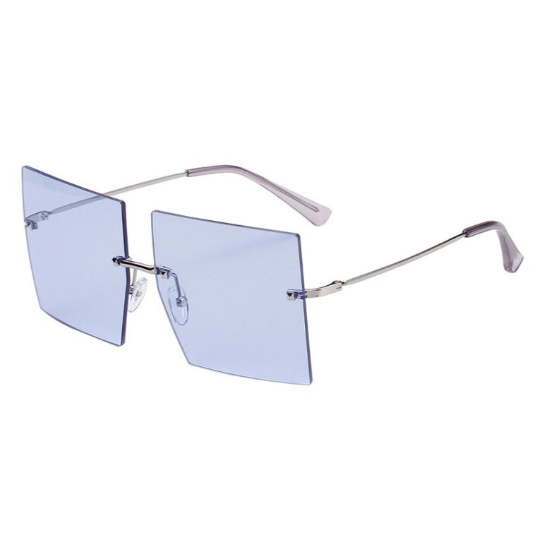 Trendy Oversized Square Rimless Sunglasses - High Lash Darling